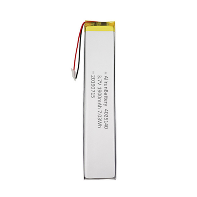 1900 mAh 3,7 V aangepaste LiPo-batterij Ultra smal oplaadbaar Hoge betrouwbaarheid