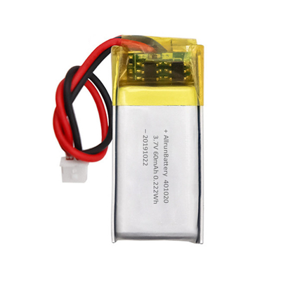 Licht oplaadbare Custom Mini LiPo batterij 3,7 V 60mAh 401020