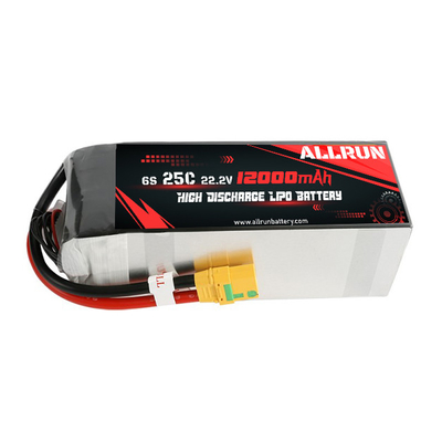 RC 25C 6S 12000mAh LiPo-batterij 22,2V batterijpakket met hoge C-snelheid