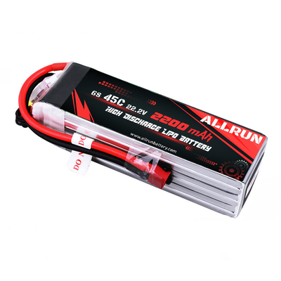 Medische apparatuur 45C 6S 22.2V 2200mAh LiPo-accu met hoge ontlading