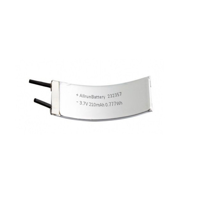 1C 3,7 V LiPo oplaadbare batterij 210mAh gebogen lithium-polymeerbatterij