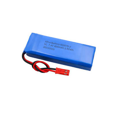 5C medische lithiumbatterij 2S1P 7,4 V 800mAh LiPo-batterijpak