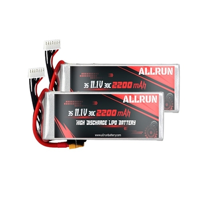 3S1P 30C LiPo-batterij met hoge ontlading 11.1V 2200mAh voor RC-vliegtuigen