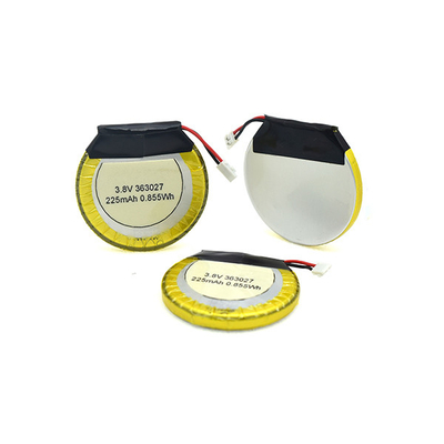 225mAh 3,8 V Li-polymeerbatterij rond / LiPo-batterij voor Bluetooth-koptelefoon