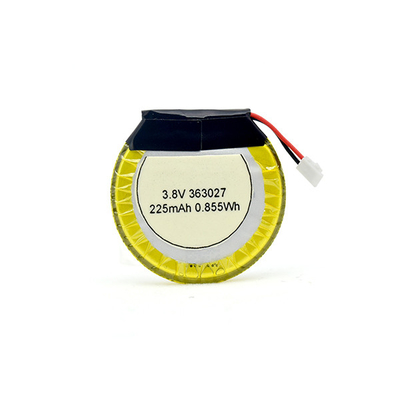 225mAh 3,8 V Li-polymeerbatterij rond / LiPo-batterij voor Bluetooth-koptelefoon