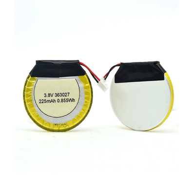 225mAh 3,8 V Li-polymeerbatterij rond / LiPo-batterij voor Bluetooth-koptelefoon