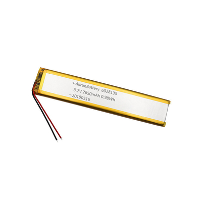 3,7 V 2650 mAh Li-polymeerbatterijen 6 mm ultrasmalle aangepaste LiPo-batterijen