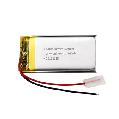 Dunne 3.7V 380mAh LiPo-batterij Aangepaste Li-ion oplaadbare batterij