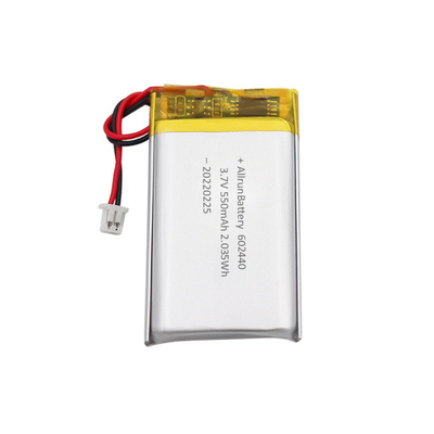 Aangepaste krachtige dunne oplaadbare LiPo-batterij 3,7 V 550mAh 602440
