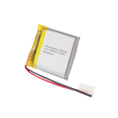 Krachtige medische lithiumbatterij Oplaadbare 3,7 V 700mAh LiPo-batterij