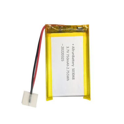 Lichte rechthoekige oplaadbare Li-polymeerbatterij 3,7 V 750 mAh LiPo-batterij