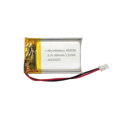 Lichte rechthoekige lithium-polymeerbatterij 602030 LiPo-batterij 3,7 V 300 mAh