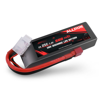 25C 2S 500mAh 7.4V LiPo-accu met hoge ontlading voor elektrisch gereedschap