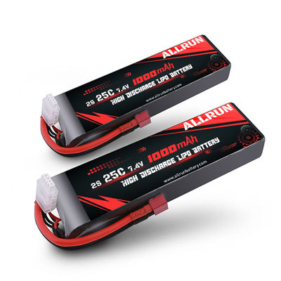 1000mAh 2S LiPo-batterij met hoge ontlading 25C 7,4V Li-polymeerbatterijpak