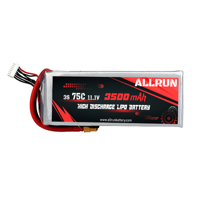 3S 3500mAh 11,1 V LiPo-batterijpak met hoge ontlading 75C Li-polymeerbatterij