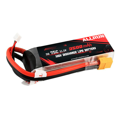 3S 3500mAh 11,1 V LiPo-batterijpak met hoge ontlading 75C Li-polymeerbatterij