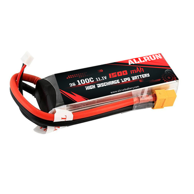 Oplaadbaar LiPo-batterijpak met hoge ontlading 100C 1500mAh 3S 11.1V