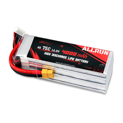 75C 4000mAh 4S LiPo-batterij14.8V LiPo-batterijpakket met hoge C-snelheid