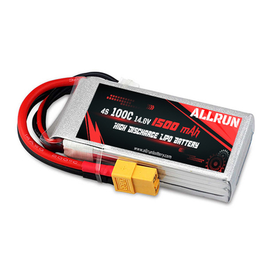 14.8V 4S 1500mAh LiPo-batterij 100C LiPo-batterijpak met hoge C-snelheid