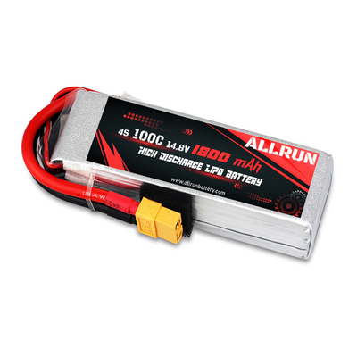 Oplaadbare 100C 1800mAh 4S LiPo-batterij Hoge C-snelheid 14,8V LiPo-batterijpak