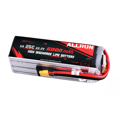 22.2V 25C medische lithiumbatterij Hoge C-snelheid 6S 6000mAh LiPo-batterij