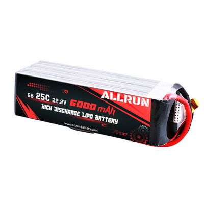 22.2V 25C medische lithiumbatterij Hoge C-snelheid 6S 6000mAh LiPo-batterij