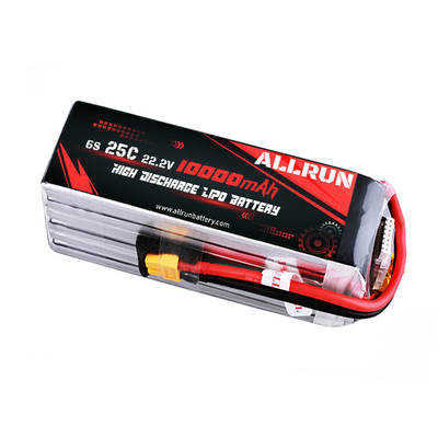 22.2V 6S 10000mAh LiPo-batterij 25C LiPo-batterijpak met hoge C-snelheid