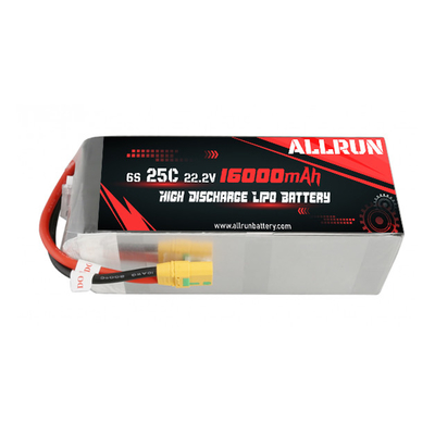 Elektrisch gereedschap LiPo-batterijpak met hoge ontlading 25C 22.2V 6S 16000mAh