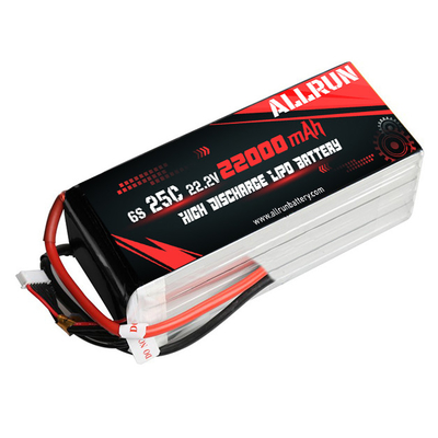 25C 6S 22000mAh LiPo-batterij 22,2V LiPo-batterijpak met hoge C-snelheid