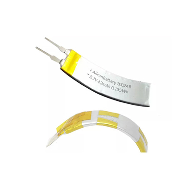 42 mAh 3,7 V lithium-ion-polymeerbatterij gebogen voor slimme IoT-apparaten
