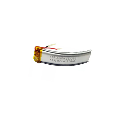 Krachtige gebogen lithium-polymeerbatterij 601456 3,7 V 450mAh LiPo-batterij