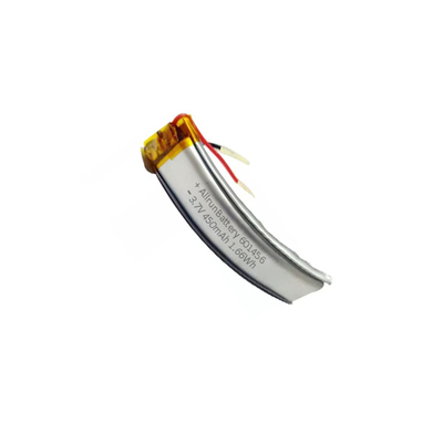 Krachtige gebogen lithium-polymeerbatterij 601456 3,7 V 450mAh LiPo-batterij
