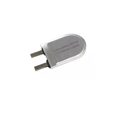 302128 3,7 V 80mAh LiPo-batterij U-vorm aangepaste lithium-polymeerbatterij 1C