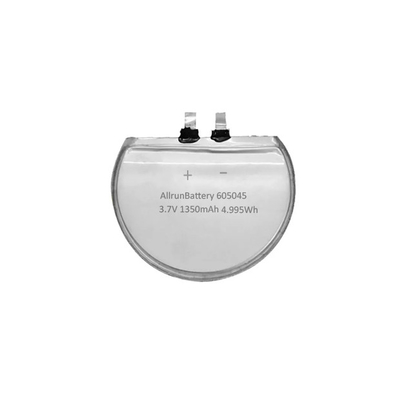 3.7V 1350mAh aangepaste ronde LiPo-batterijcellen oplaadbaar 655045