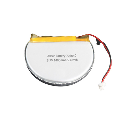 Aangepaste 3.7V 1400mAh ronde LiPo-batterijcel 705040 met capaciteit op hoog niveau
