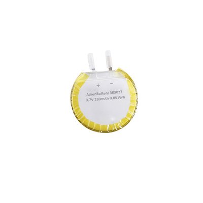 Aangepaste ronde LiPo-batterijcel 3.7V 230mAh 383027 met unieke vormen