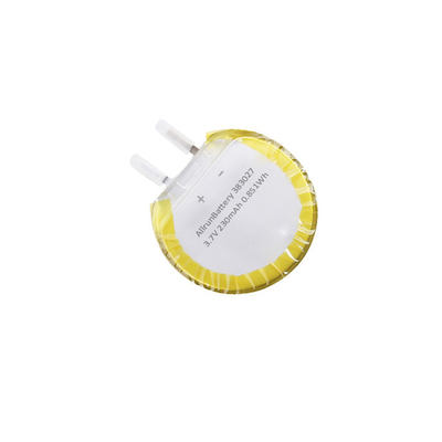 Aangepaste ronde LiPo-batterijcel 3.7V 230mAh 383027 met unieke vormen