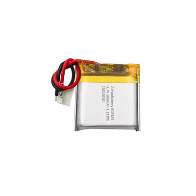 1C 3,7 V 300 mAh lithium oplaadbare polymeerbatterij 602525